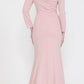 LIQUIDACIÓN - Poly USA | Vestido Largo con Hombros Descubiertos y Mangas Largas Ed Young 8378 (Talla M)