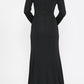 LIQUIDACIÓN - Poly USA | Vestido Largo con Hombros Descubiertos y Mangas Largas Ed Young 8378 (Talla M)