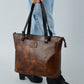 Portland Leather Tote with Zipper