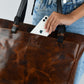 Portland Leather Tote with Zipper