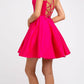 CLEARANCE - Juliet 852 Caged-Back Homecoming Short Dress with Pockets (Size Small)