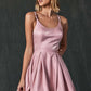CLEARANCE - Juliet 852 Caged-Back Homecoming Short Dress with Pockets (Size Small)