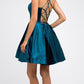 CLEARANCE - Juliet 852 Caged-Back Homecoming Short Dress with Pockets (Size Small)