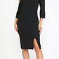 LIQUIDACIÓN - Poly USA | Ed Young 8526 Vestido midi a la rodilla con mangas 3/4 (Talla XL)