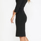 LIQUIDACIÓN - Poly USA | Ed Young 8526 Vestido midi a la rodilla con mangas 3/4 (Talla XL)