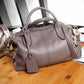 Women's Fashion Simple Boston Portable One Genuine Handbags