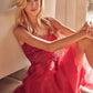 Vestido de fiesta corto con bordados y purpurina, modelo Juliet 857