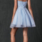 Vestido de fiesta corto con bordados y purpurina, modelo Juliet 857
