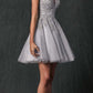 Vestido de fiesta corto con bordados y purpurina, modelo Juliet 857