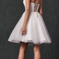 Vestido de muñeca corto con apliques florales Juliet 860