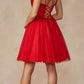 Vestido de muñeca corto con apliques florales Juliet 860