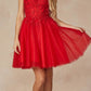 Vestido de muñeca corto con apliques florales Juliet 860
