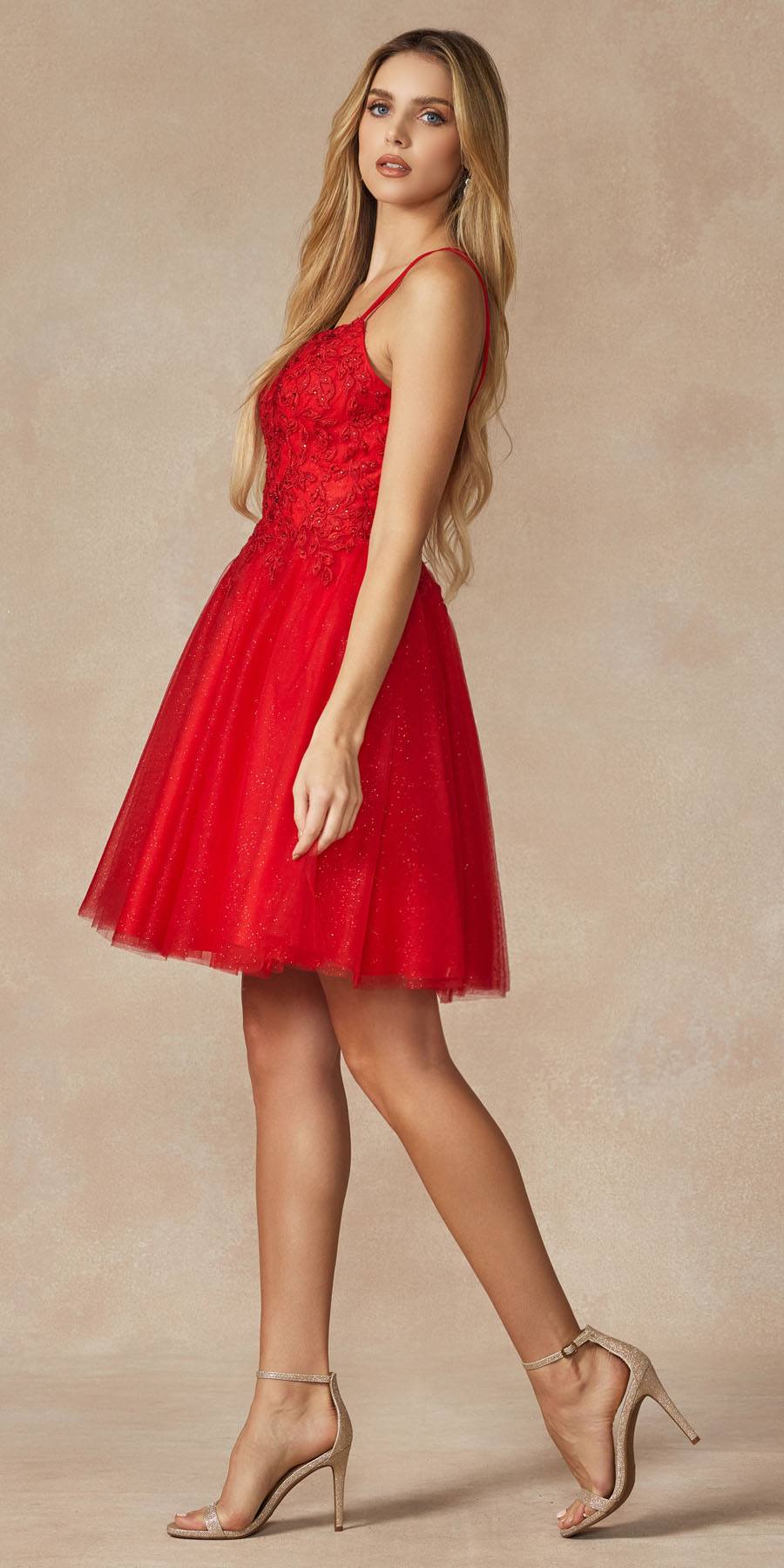 Vestido de muñeca corto con apliques florales Juliet 860