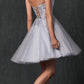 Vestido de muñeca corto con apliques florales Juliet 860
