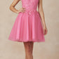 Vestido de muñeca corto con apliques florales Juliet 860