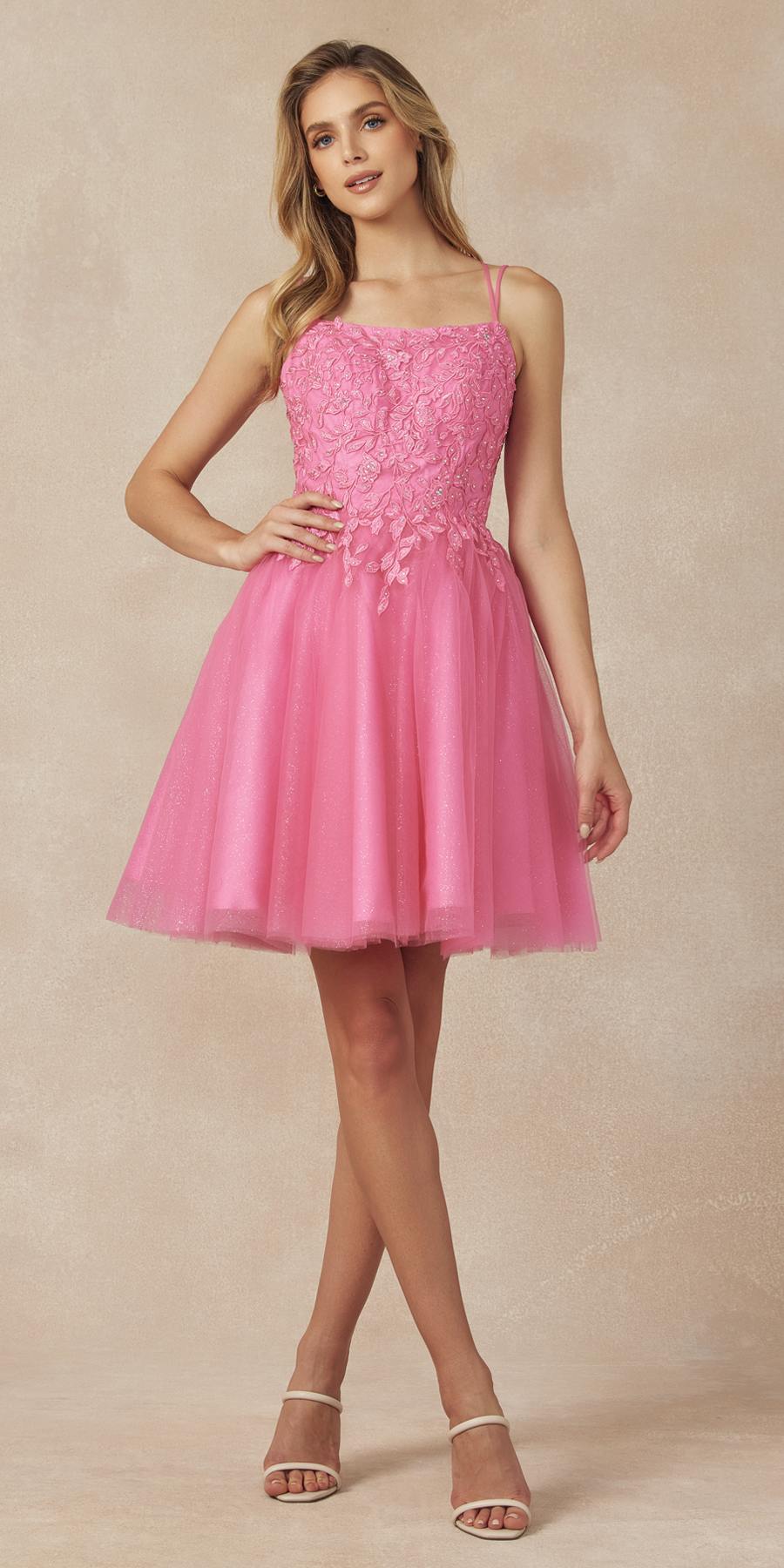 Vestido de muñeca corto con apliques florales Juliet 860