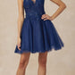 Juliet 864 Leaf Lace Embroidered Bodice Glitter Tulle Dress