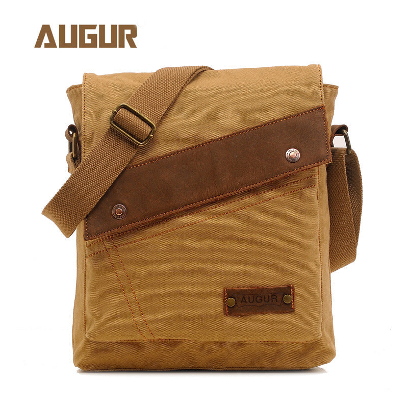 Women's & Men's Flying Grid Canvas And Vertical Retro Men's Messenger Bags