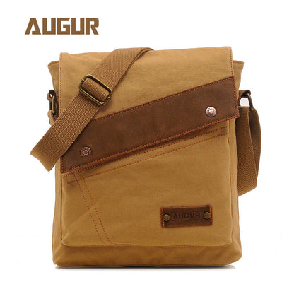 Women's & Men's Flying Grid Canvas And Vertical Retro Men's Messenger Bags