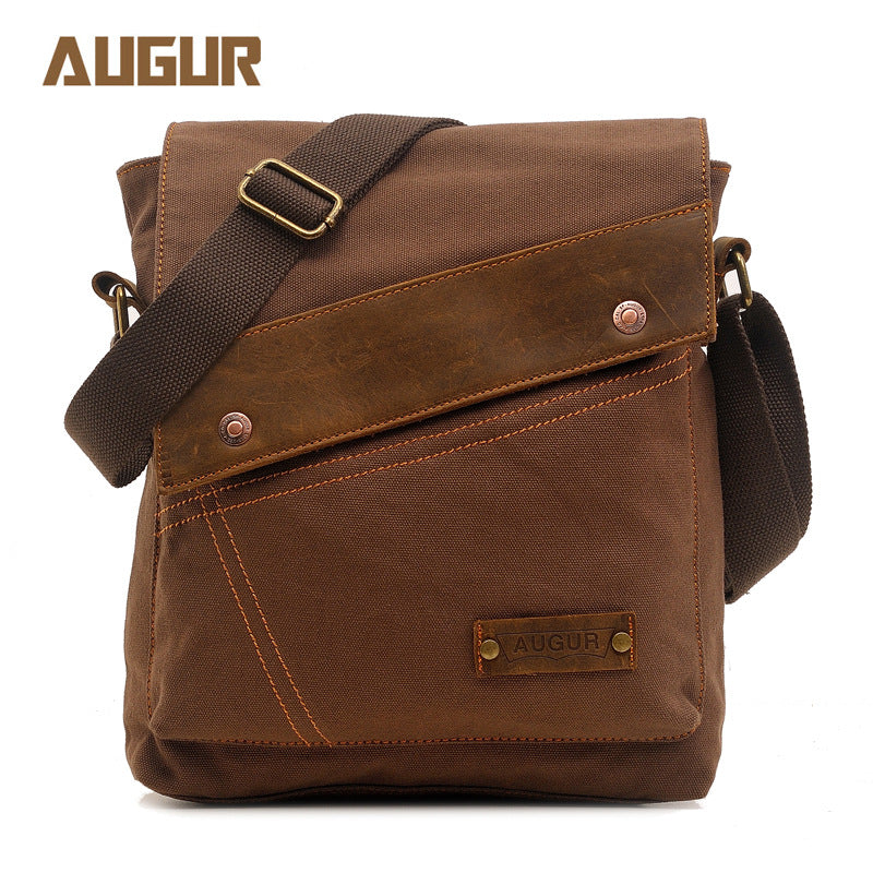 Women's & Men's Flying Grid Canvas And Vertical Retro Men's Messenger Bags