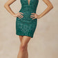 Juliet 870 Fully Sequin-Print Elegant Homecoming Short Dress