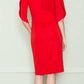 CLEARANCE - Poly USA | Ed Young 8772 Knee Length Heavy Jersey Boat Neck Dress (Size L)