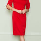 CLEARANCE - Poly USA | Ed Young 8772 Knee Length Heavy Jersey Boat Neck Dress (Size L)