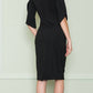 CLEARANCE - Poly USA | Ed Young 8772 Knee Length Heavy Jersey Boat Neck Dress (Size L)