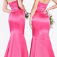 Cinderella Divine 8792 Strapless Sweetheart Neckline Mermaid Satin Gown