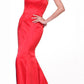 Cinderella Divine 8792 Strapless Sweetheart Neckline Mermaid Satin Gown
