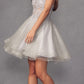 Juliet 883 Short A-Line Glitter Tulle Skirt Square Neck Thin Strap Dress