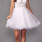 Juliet 883 Short A-Line Glitter Tulle Skirt Square Neck Thin Strap Dress