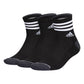 adidas Mens 3-Stripe High Quarter Socks with Arch Compression (3-Pair) Black/Onix Grey/White Large