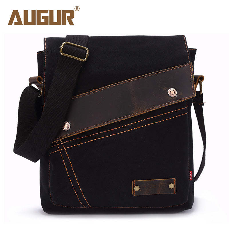 Women's & Men's Flying Grid Canvas And Vertical Retro Men's Messenger Bags