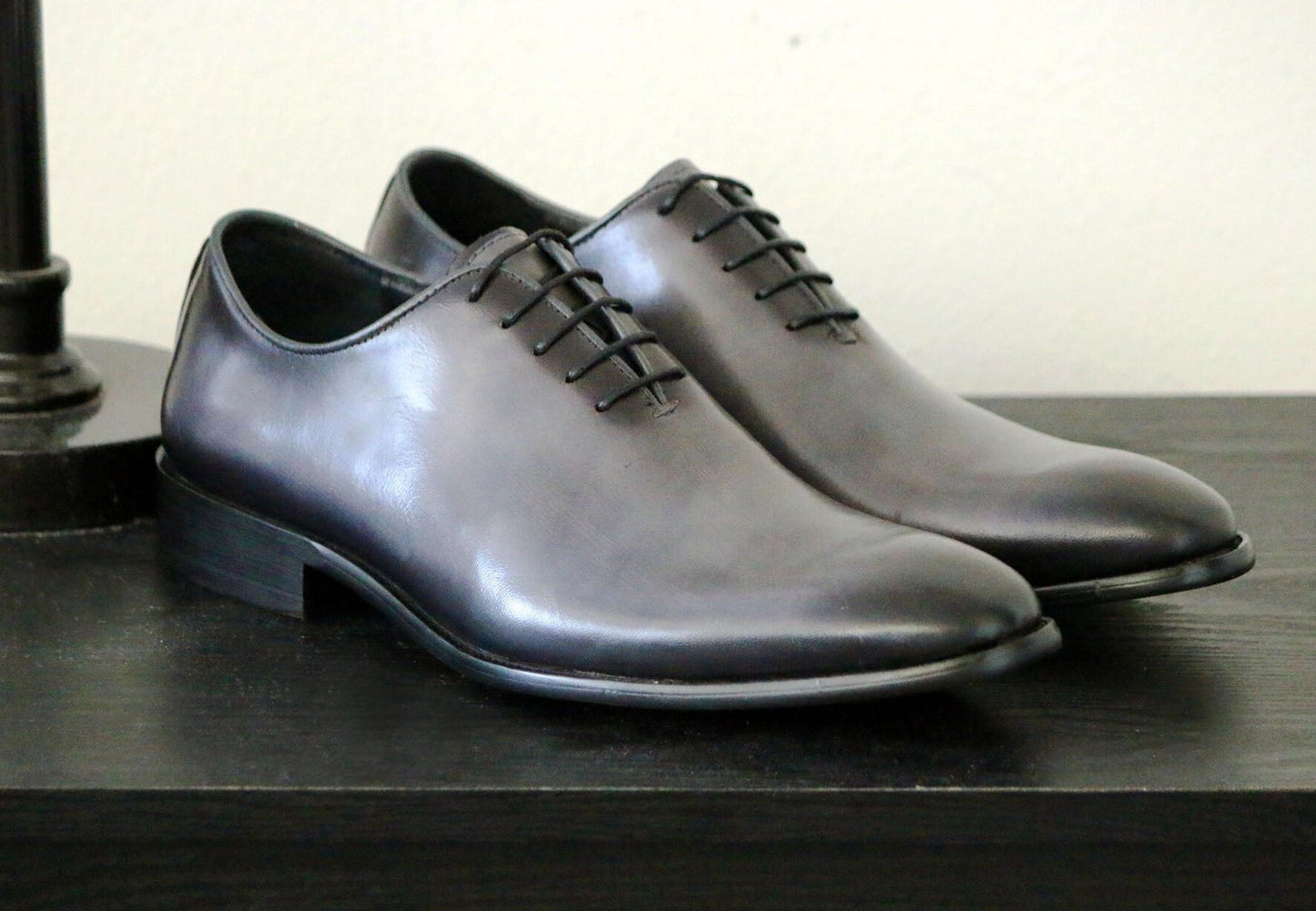 Carrucci Burnished Calfskin Belt - Grey