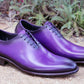 Carrucci Burnished Calfskin Belt - Purple