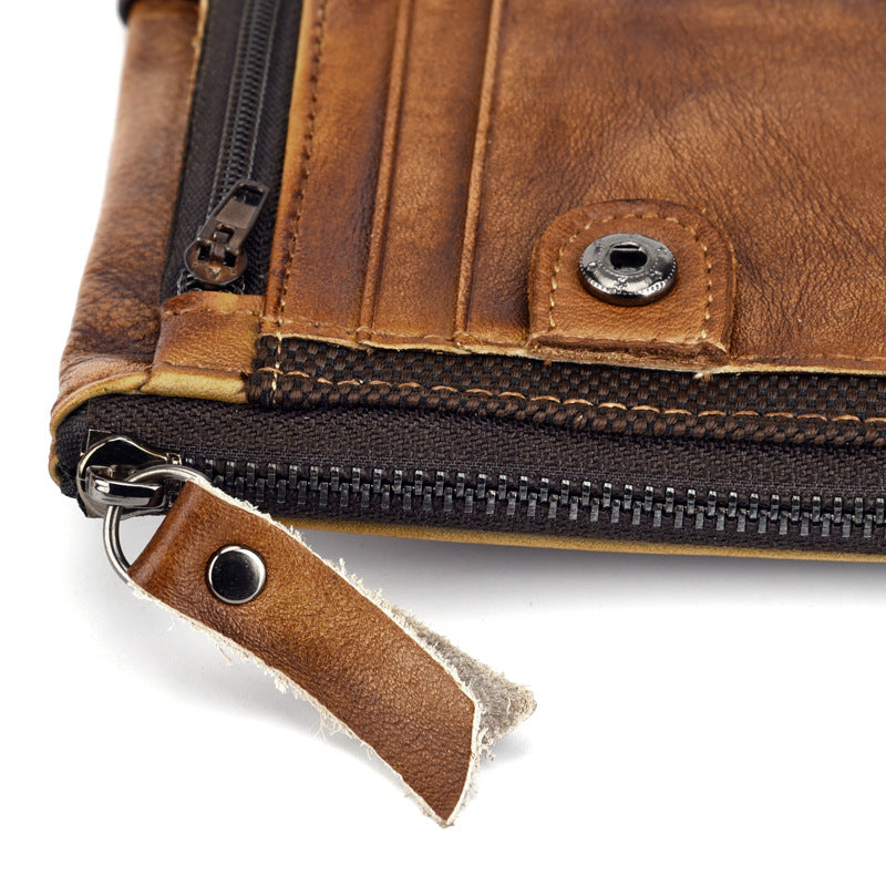 Men's Genuine Leather Retro Cowhide Large Capacity Men's Wallets