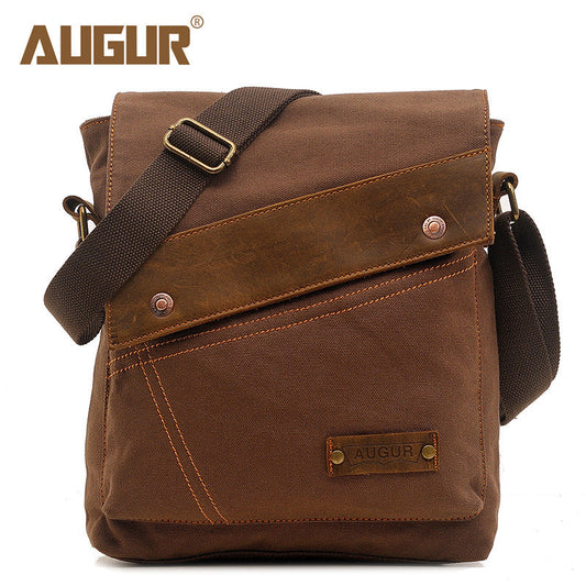 Women's & Men's Flying Grid Canvas And Vertical Retro Men's Messenger Bags