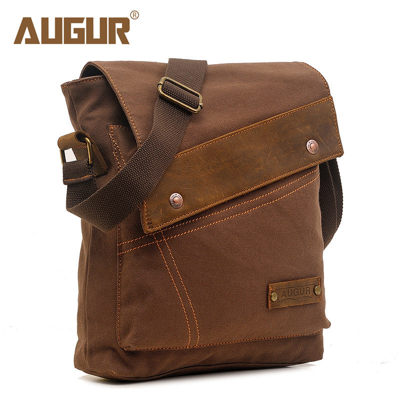 Women's & Men's Flying Grid Canvas And Vertical Retro Men's Messenger Bags