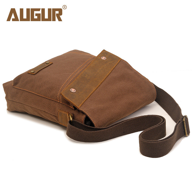 Women's & Men's Flying Grid Canvas And Vertical Retro Men's Messenger Bags