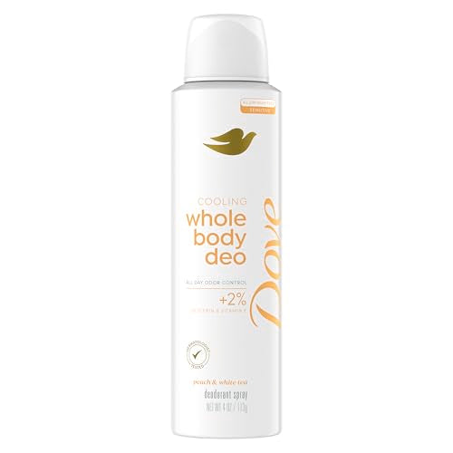 Desodorante corporal completo en aerosol refrescante Dove Melocotón y Té Blanco sin aluminio 113 g