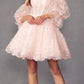 Vestido corto con purpurina, corte A, con ballenas y mangas abullonadas desmontables Juliet 895