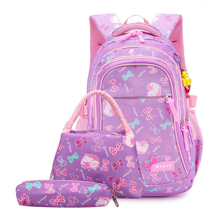 Classy Glamorous Three-piece Fashion Printed Cute Elementary School Students' Schoolbags