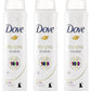 Dove Antitranspirante Dry Spray - Invisible - Acabado Transparente - 3.8 OZ (107 g) Por Lata - Paquete de 3 Latas