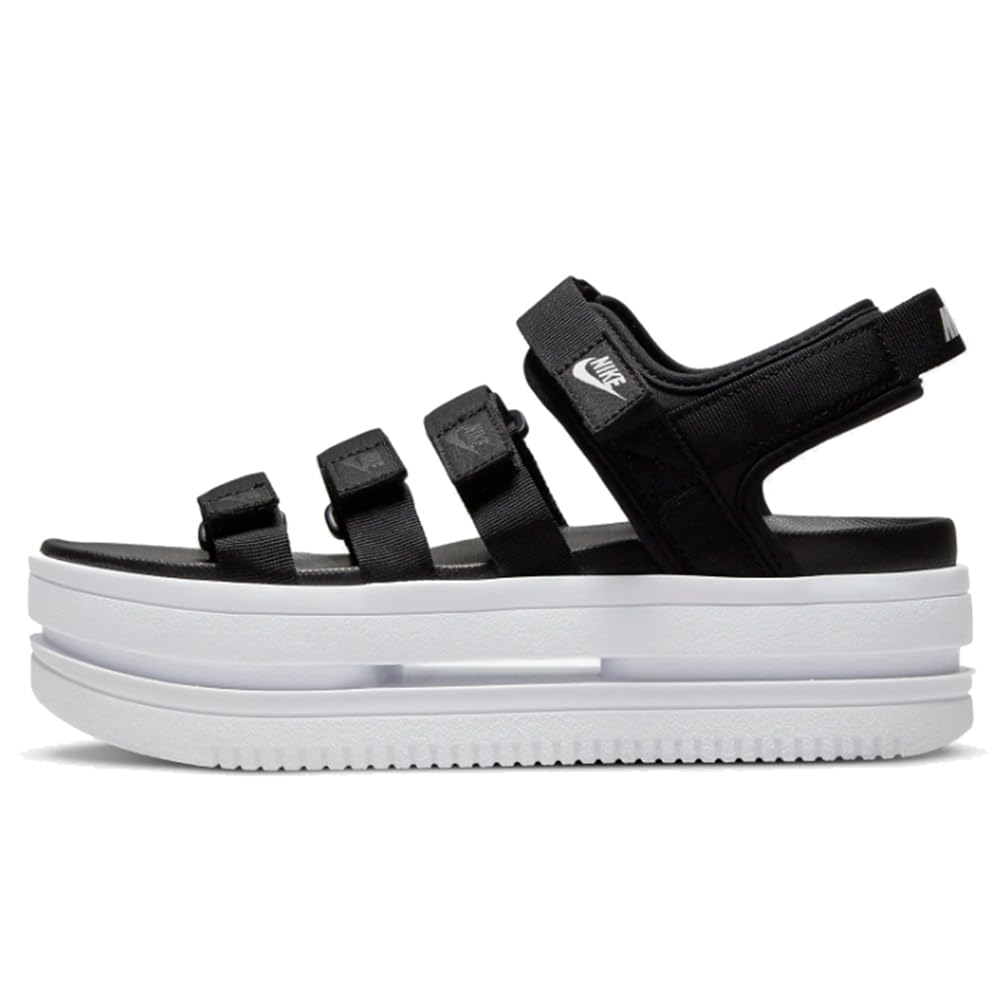 Sandalias Nike Icon Classic para mujer (DH0224-001BLACK/WHITE-WHITE) Talla 12