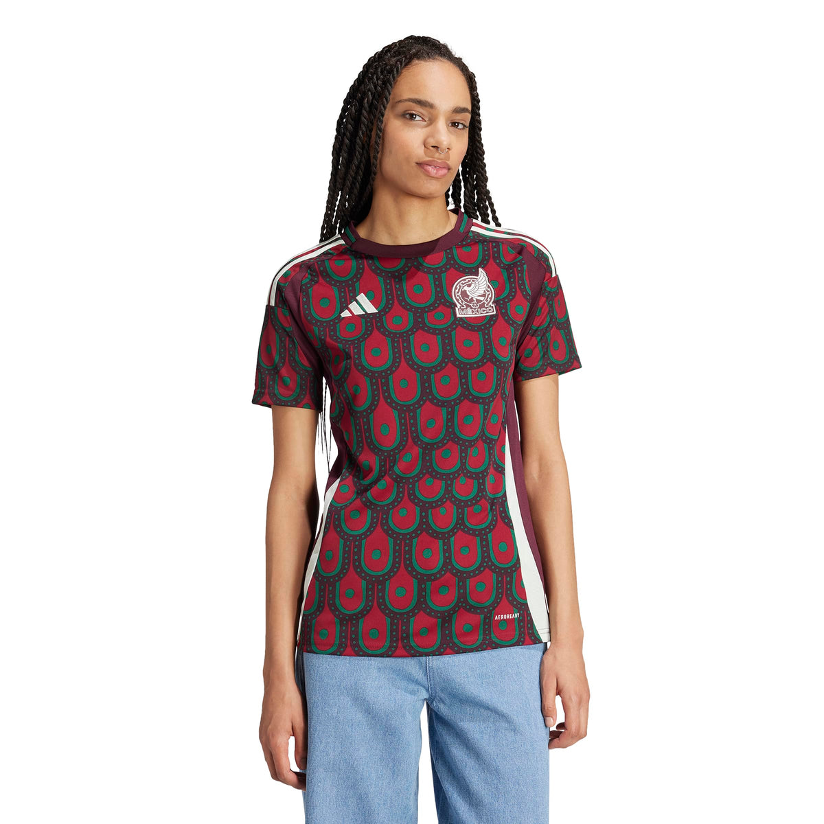 adidas Playera de Local México 24 Multicolor para Mujer Talla XCH