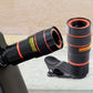 Lente de cámara con zoom óptico 8x de clip para iPhone y Android