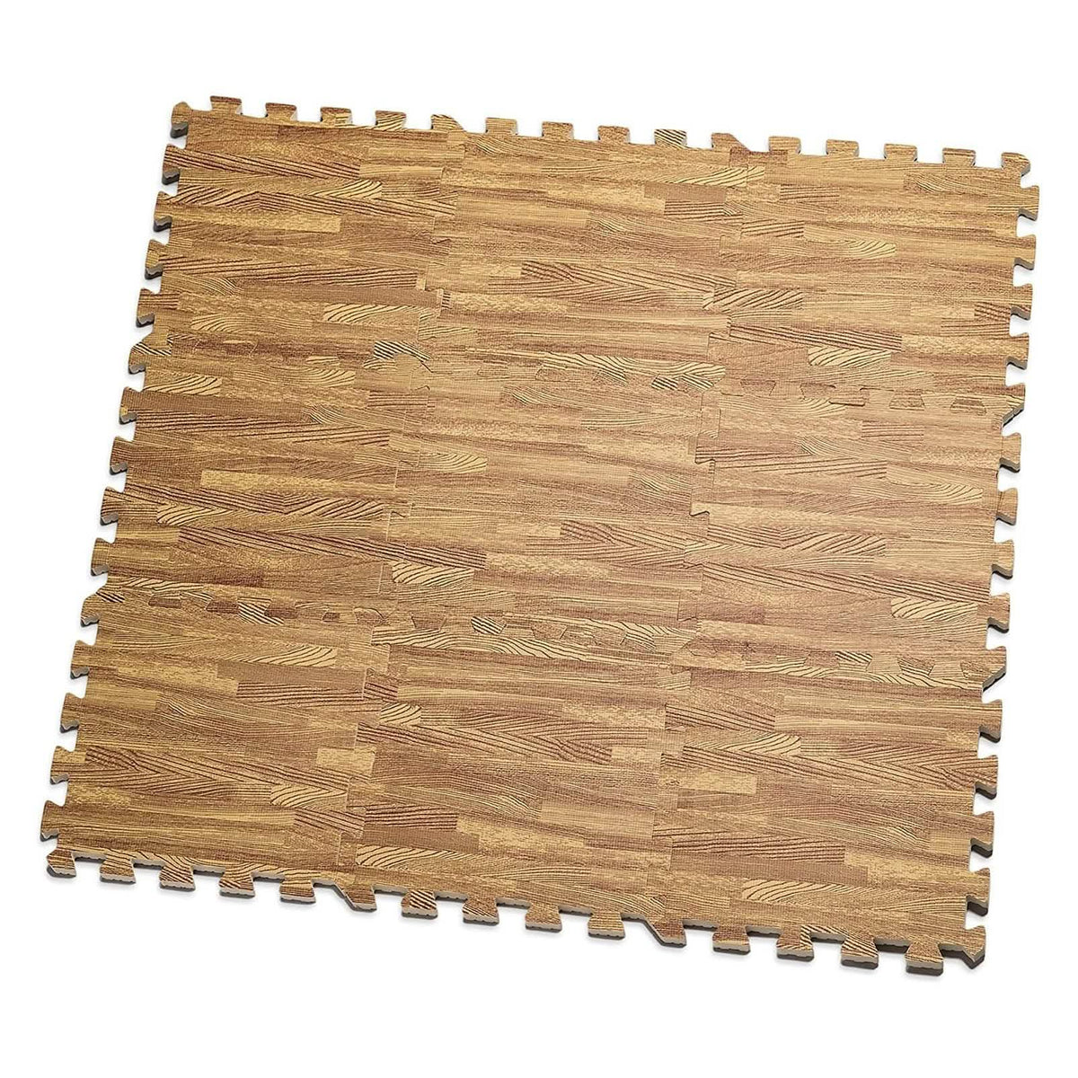 Juego de 9 piezas: Alfombrillas de rompecabezas de espuma entrelazadas con diseño de grano de madera de HemingWeigh
