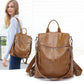 Women's Slouchy Fashionable Cowhide Soft Leather Backpacks