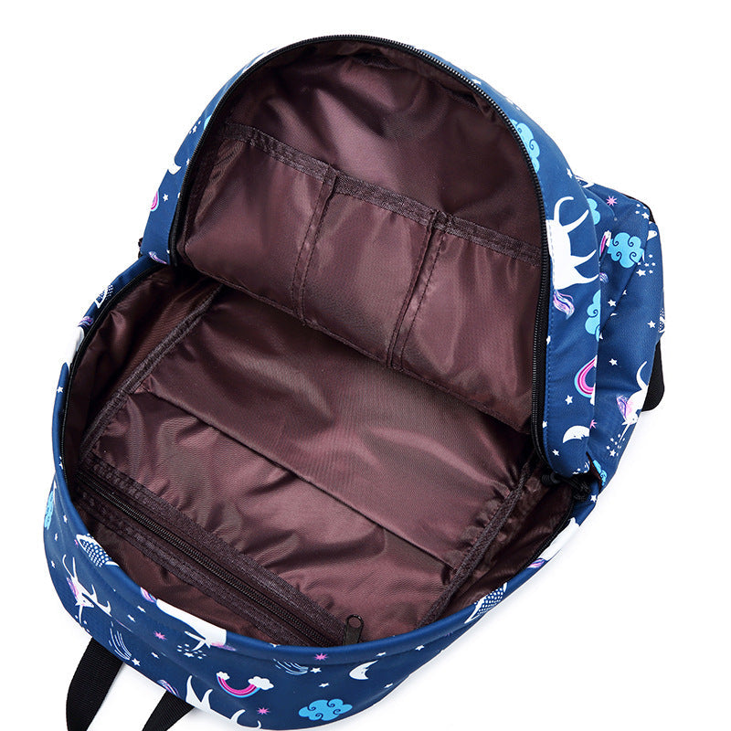 Women's & Children's & Primary Printing Unicorn Leisure Elementary School Students' Schoolbags